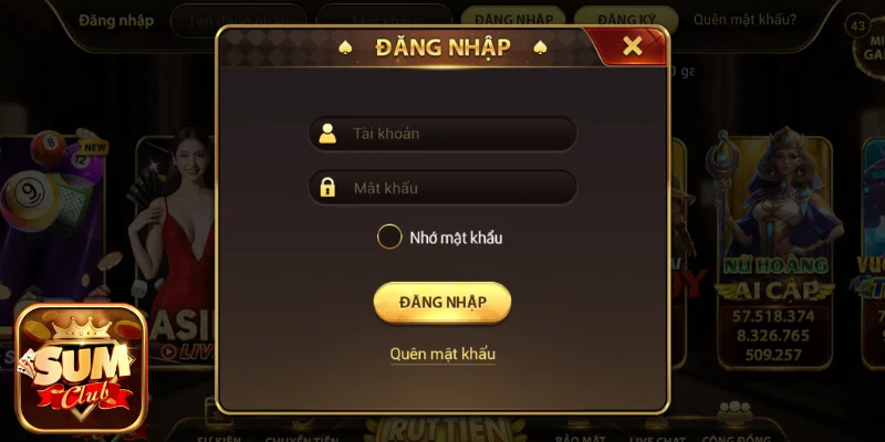 Điền thông tin đăng nhập