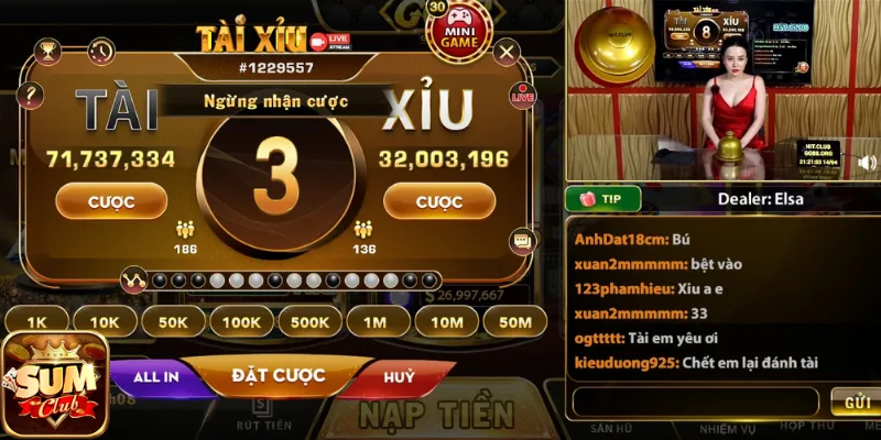 Cược Tài xỉu livestream Sumclub