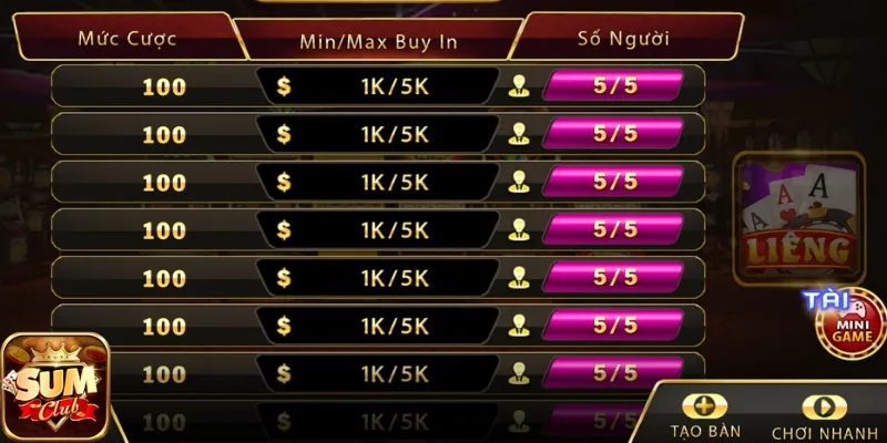 Luật đánh bài Liêng online