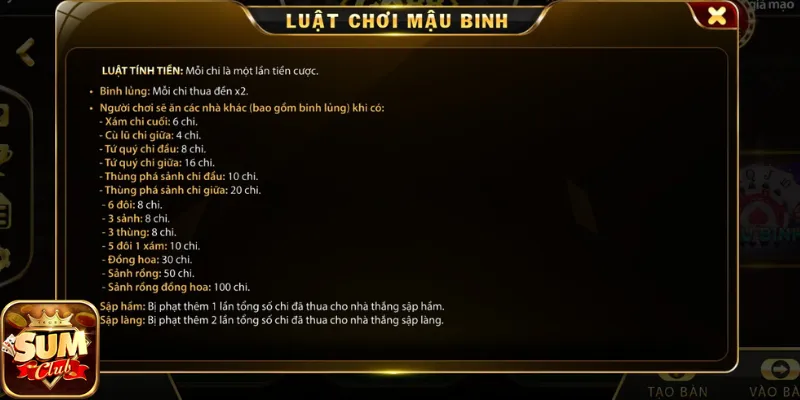 Luật tính chi thắng được áp dụng