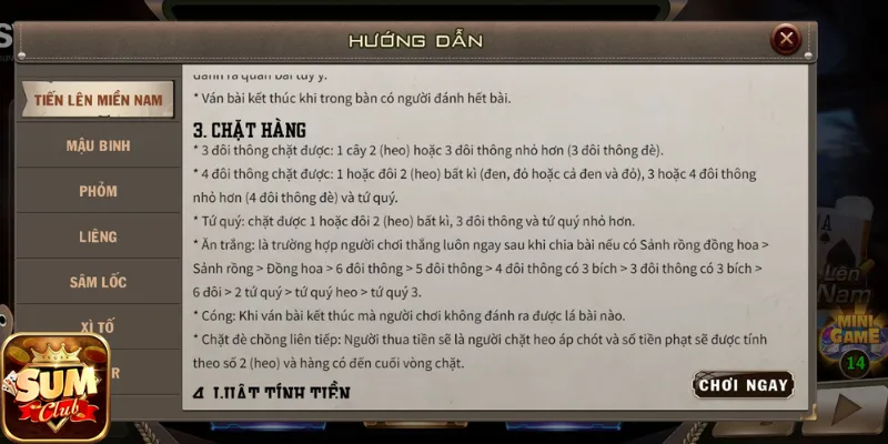 Quy định rõ ràng từ sảnh game