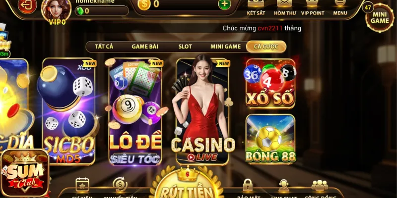 Sảnh game xổ số tại Sum Club